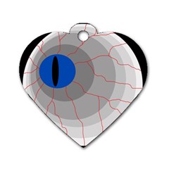 Blue Eye Dog Tag Heart (one Side) by Valentinaart