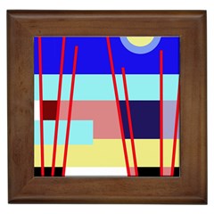 Abstract Landscape Framed Tiles by Valentinaart