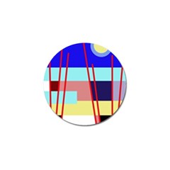 Abstract Landscape Golf Ball Marker by Valentinaart