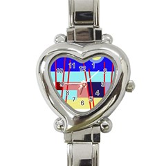 Abstract Landscape Heart Italian Charm Watch by Valentinaart