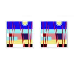 Abstract Landscape Cufflinks (square) by Valentinaart