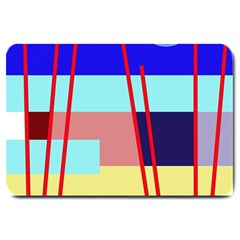 Abstract Landscape Large Doormat  by Valentinaart