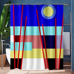 Abstract Landscape Shower Curtain 60  X 72  (medium)  by Valentinaart