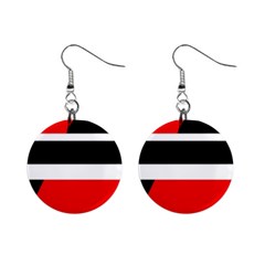 Red, White And Black Abstraction Mini Button Earrings by Valentinaart