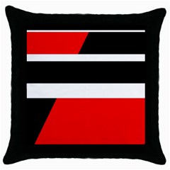 Red, White And Black Abstraction Throw Pillow Case (black) by Valentinaart