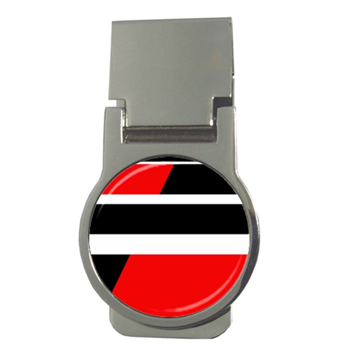 Red, white and black abstraction Money Clips (Round) 