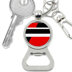 Red, White And Black Abstraction Bottle Opener Key Chains by Valentinaart