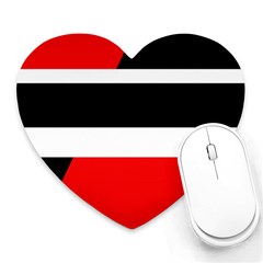 Red, White And Black Abstraction Heart Mousepads by Valentinaart