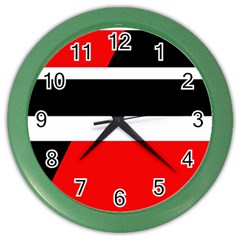 Red, White And Black Abstraction Color Wall Clocks by Valentinaart