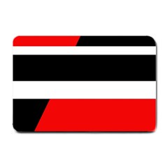 Red, White And Black Abstraction Small Doormat  by Valentinaart