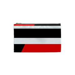 Red, White And Black Abstraction Cosmetic Bag (small)  by Valentinaart