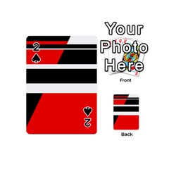 Red, White And Black Abstraction Playing Cards 54 (mini)  by Valentinaart