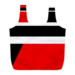 Red, White And Black Abstraction Full Print Recycle Bags (l)  by Valentinaart