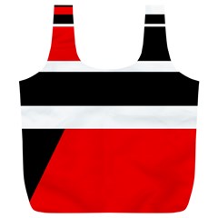 Red, White And Black Abstraction Full Print Recycle Bags (l)  by Valentinaart