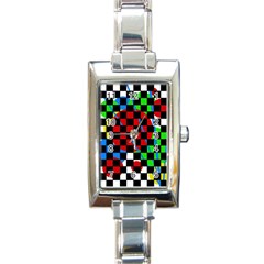 Colorful Abstraction Rectangle Italian Charm Watch by Valentinaart