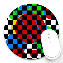 Colorful Abstraction Round Mousepads by Valentinaart