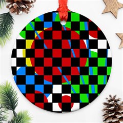 Colorful Abstraction Ornament (round)  by Valentinaart