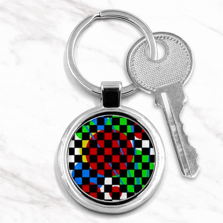 colorful abstraction Key Chains (Round) 