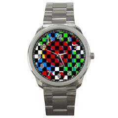 Colorful Abstraction Sport Metal Watch by Valentinaart