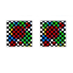 Colorful Abstraction Cufflinks (square) by Valentinaart