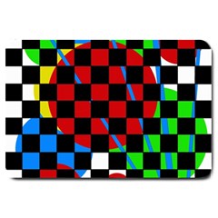 Colorful Abstraction Large Doormat  by Valentinaart