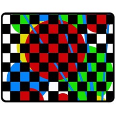 Colorful Abstraction Double Sided Fleece Blanket (medium)  by Valentinaart