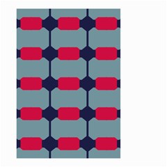 Red Blue Shapes Pattern                                                                                     Small Garden Flag by LalyLauraFLM