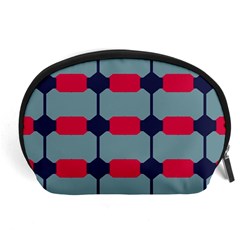 Red Blue Shapes Pattern                                                                                     Accessory Pouch by LalyLauraFLM