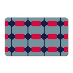 Red Blue Shapes Pattern                                                                                     			magnet (rectangular) by LalyLauraFLM