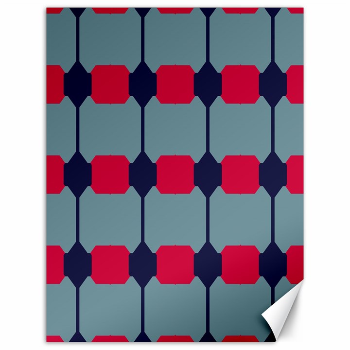 Red blue shapes pattern                                                                                     			Canvas 12  x 16 