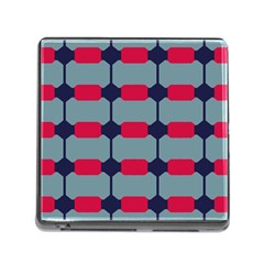 Red Blue Shapes Pattern                                                                                     			memory Card Reader (square) by LalyLauraFLM