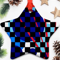 Blue Abstraction Ornament (star)  by Valentinaart