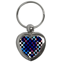 Blue Abstraction Key Chains (heart)  by Valentinaart