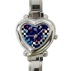 Blue Abstraction Heart Italian Charm Watch by Valentinaart