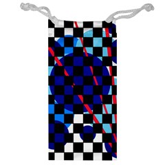 Blue Abstraction Jewelry Bags by Valentinaart