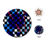 Blue abstraction Playing Cards (Round)  Front