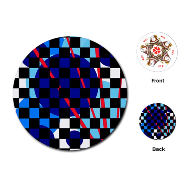 Blue abstraction Playing Cards (Round) 