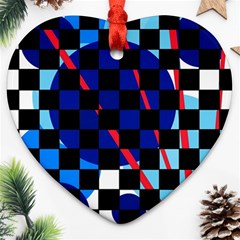 Blue Abstraction Heart Ornament (2 Sides) by Valentinaart