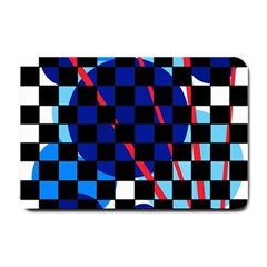 Blue Abstraction Small Doormat  by Valentinaart