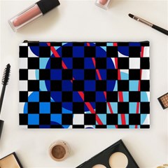 Blue Abstraction Cosmetic Bag (large)  by Valentinaart