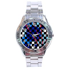 Blue Abstraction Stainless Steel Analogue Watch by Valentinaart