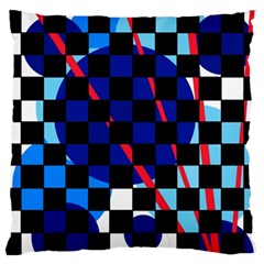 Blue Abstraction Large Cushion Case (two Sides) by Valentinaart