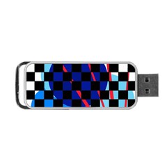 Blue Abstraction Portable Usb Flash (one Side) by Valentinaart