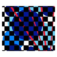 Blue Abstraction Double Sided Flano Blanket (small)  by Valentinaart