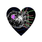 Neon fish Heart Magnet Front