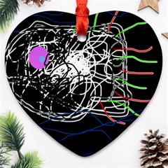 Neon Fish Heart Ornament (2 Sides) by Valentinaart