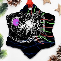 Neon Fish Snowflake Ornament (2-side) by Valentinaart