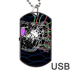 Neon fish Dog Tag USB Flash (One Side)