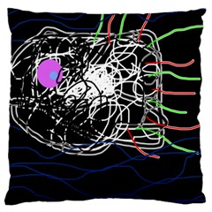 Neon fish Large Cushion Case (Two Sides)