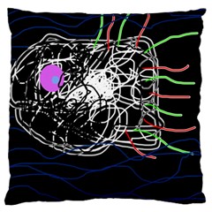 Neon Fish Large Flano Cushion Case (one Side) by Valentinaart